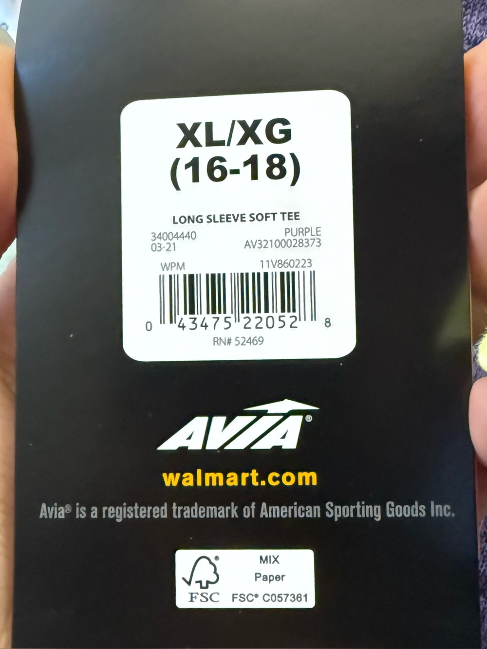 Avia Long Sleeve Soft Tee with Thumb Holes (XL, Burgundy) - Picture 6 of 7